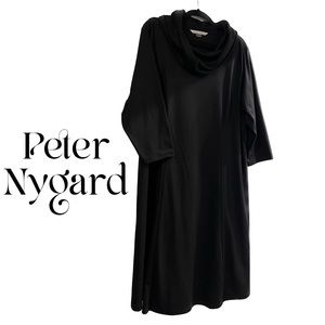 Peter Nygard Black Cowl Neck Midi Dress
